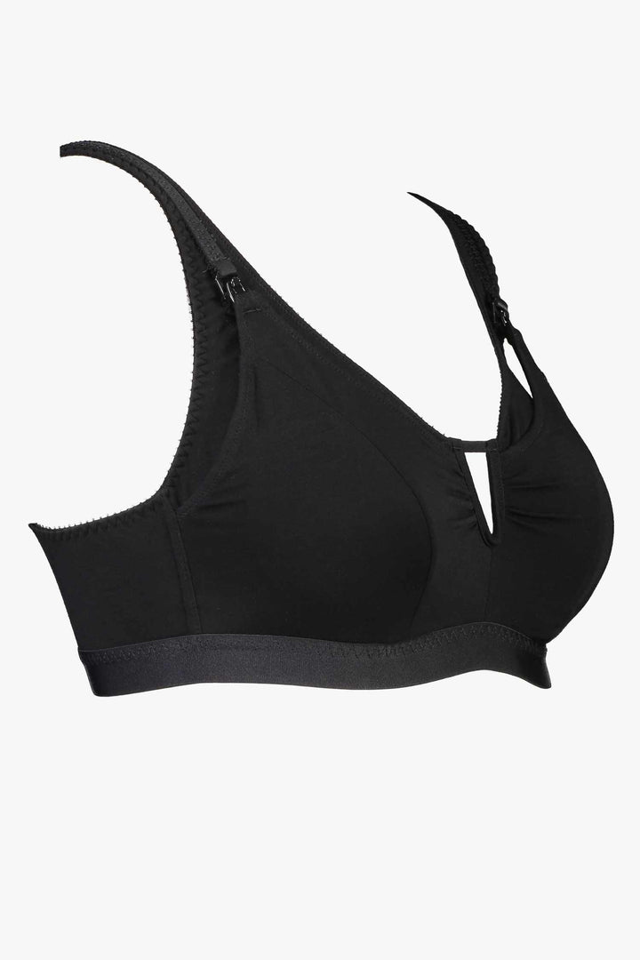 Videris Lingerie Belle nursing bra with soft elastic band, drop down cup and deep sides in black