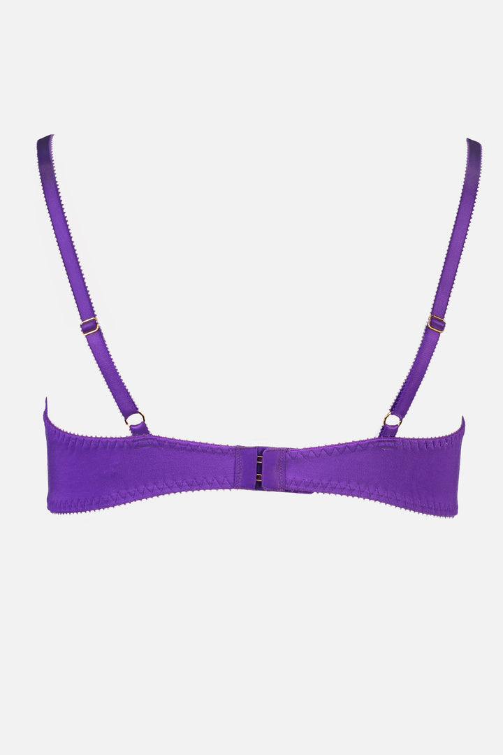 Videris Lingerie Angela underwire free soft cup bra in purple TENCEL™ features adjustable back straps and back closure