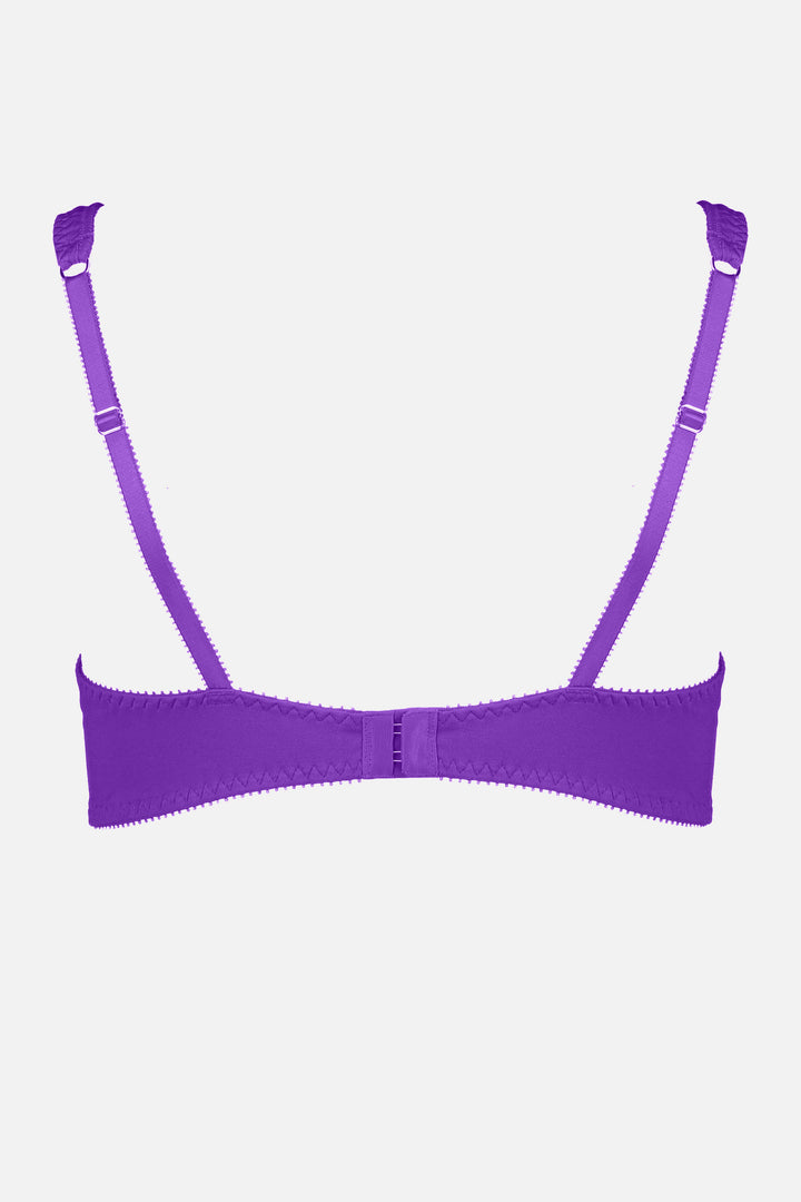 Videris Lingerie Sarah underwire free soft cup bra in purple TENCEL™ features adjustable back straps and hook and eyes closure