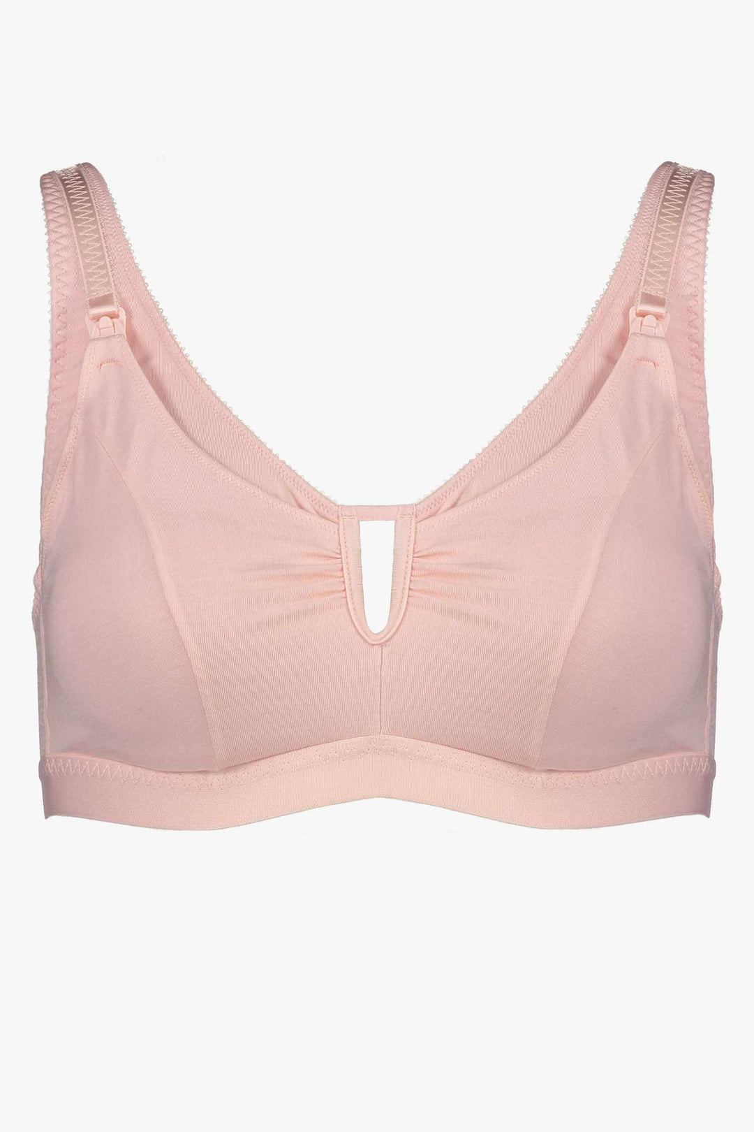 Videris Lingerie Belle maternity bra with U wire at centre front and gathering detail in rosy pink