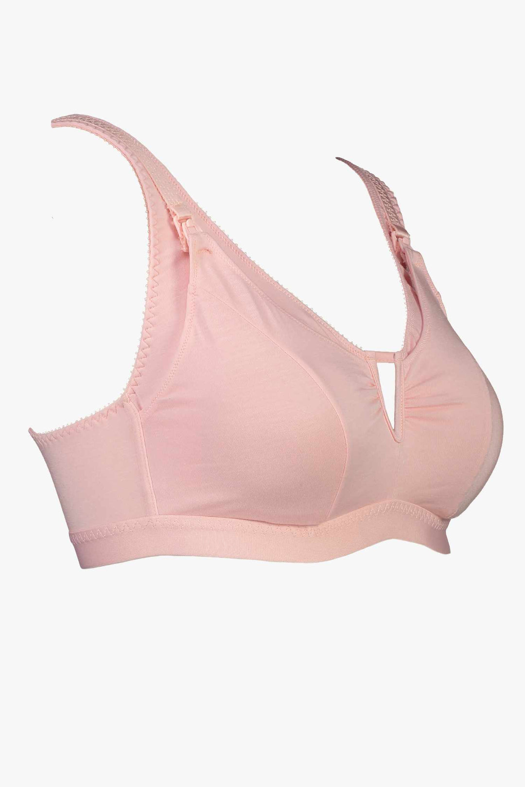 Videris Lingerie Belle nursing bra with adjustable straps and triple hook and eye closure in rosy pink