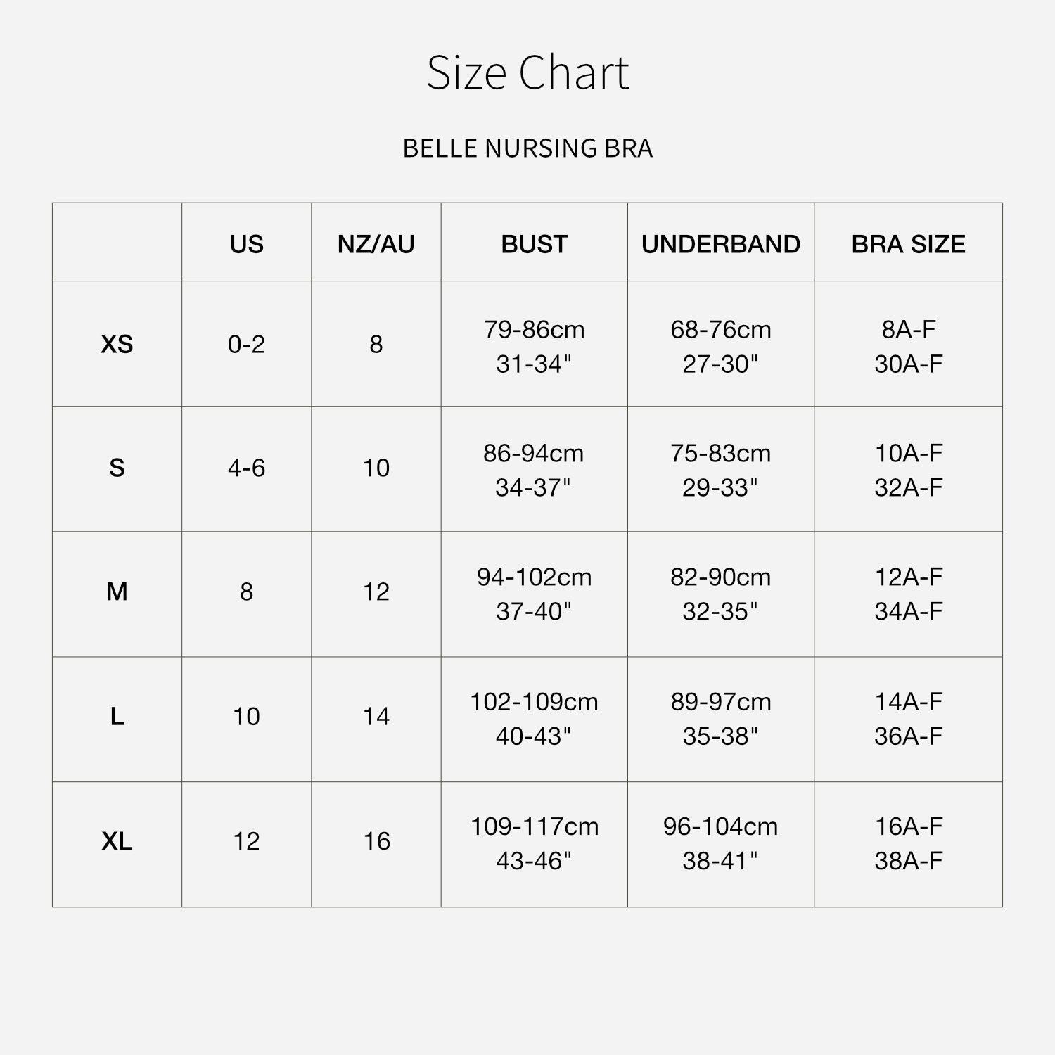 Size chart