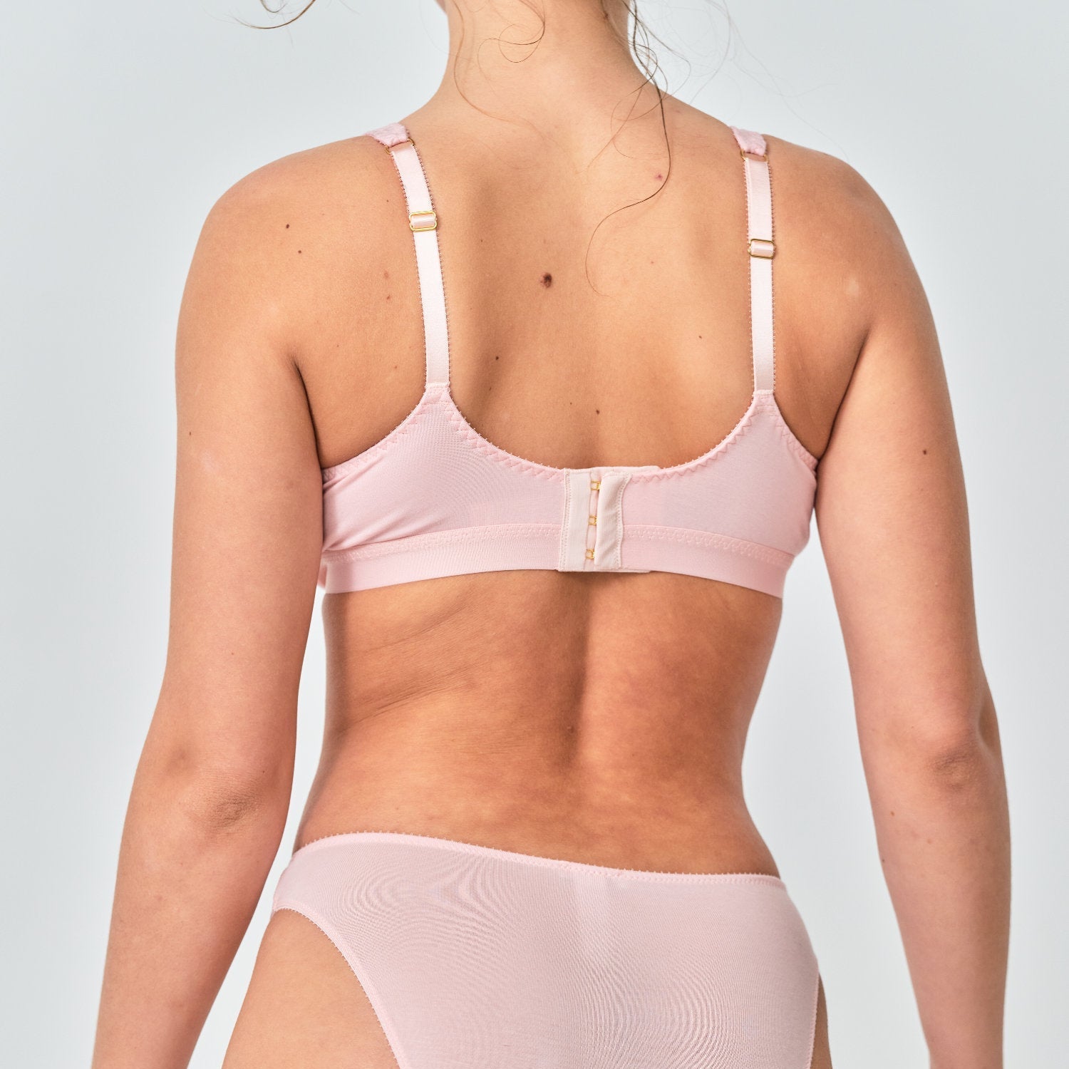 Videris Lingere Rachel fuller cup soft cup bra in rosy pink sustainable soft Tencel with wide back and triple hook and eyes