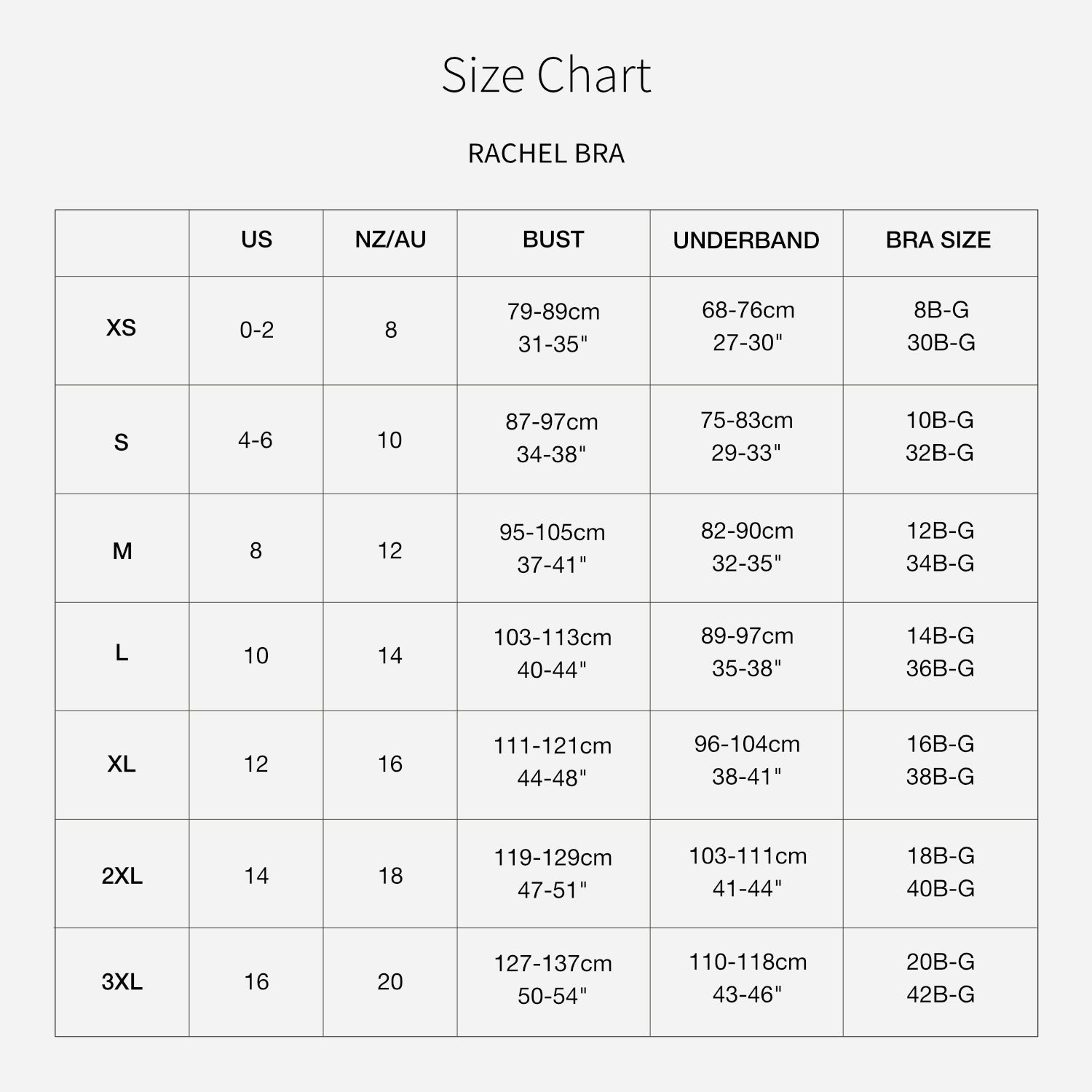 Size chart