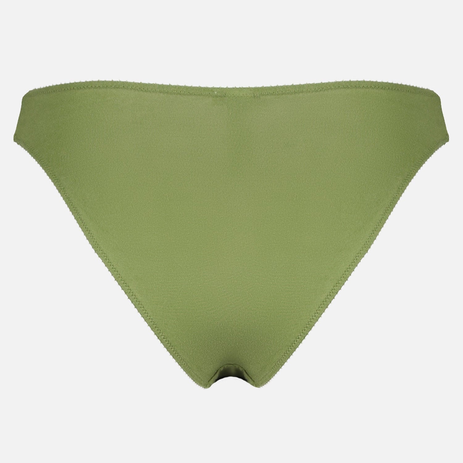 Videris Lingerie bikini knicker in olive TENCEL™  mid-rise style with cheeky bottom coverage and soft elastics