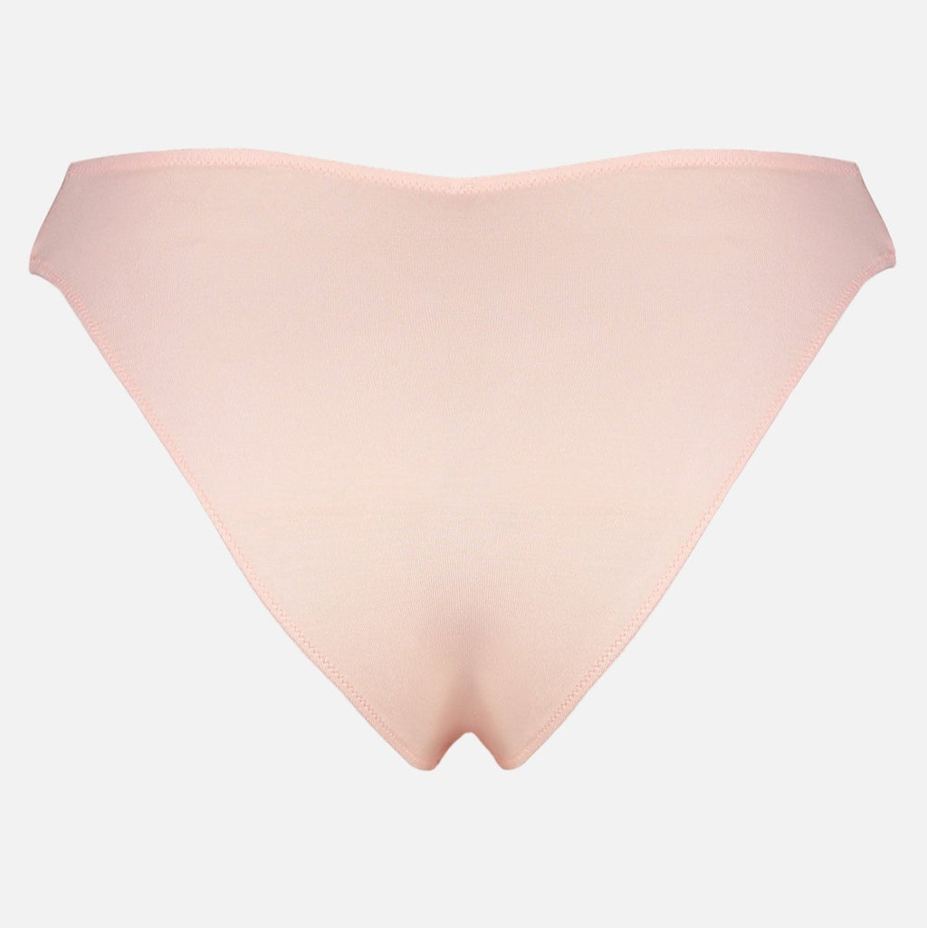 Videris Lingerie bikini knicker in blush pink TENCEL™  mid-rise style with cheeky bottom coverage and soft elastics