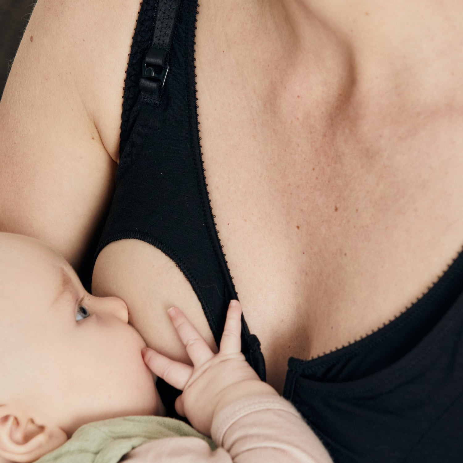 Videris Lingerie Belle nursing bra with drop-down cups in Tencel fabric with A-frame internal support in black