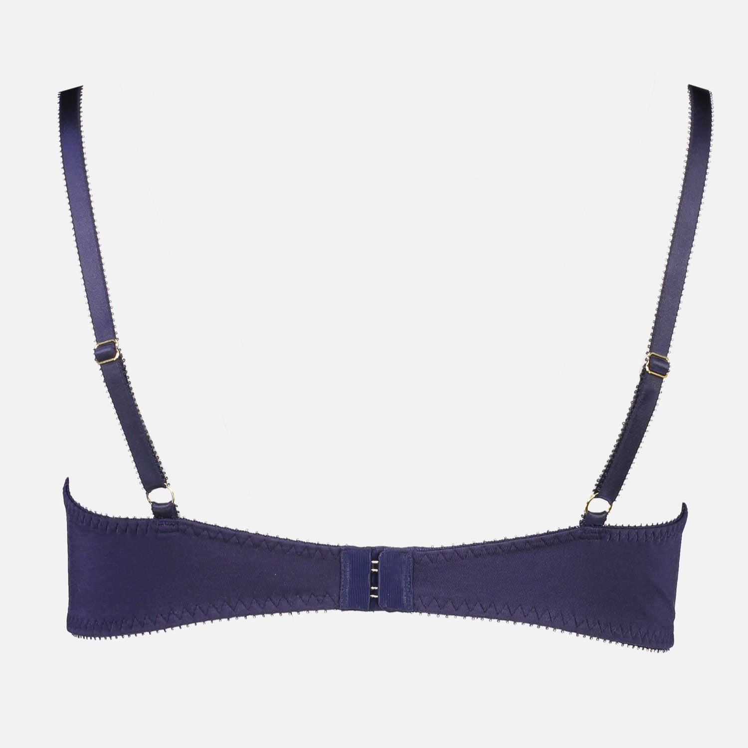 Videris Lingerie Angela underwire free soft cup bra in navy TENCEL™ features adjustable back straps and back closure