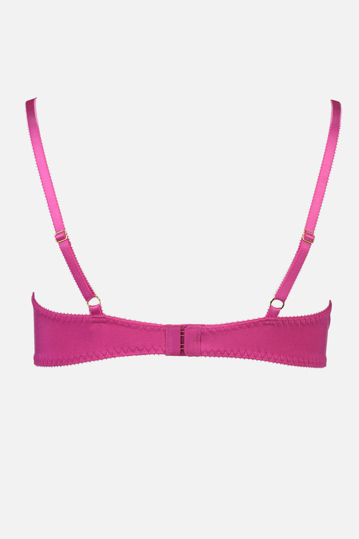 Videris Lingerie Maggie wire free soft cup bra in magenta TENCEL™ with adjustable back straps and hook and eyes closure