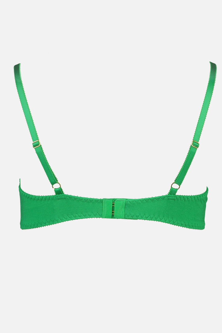 Videris Lingerie Maggie wire free soft cup bra in green TENCEL™ with adjustable back straps and hook and eyes closure