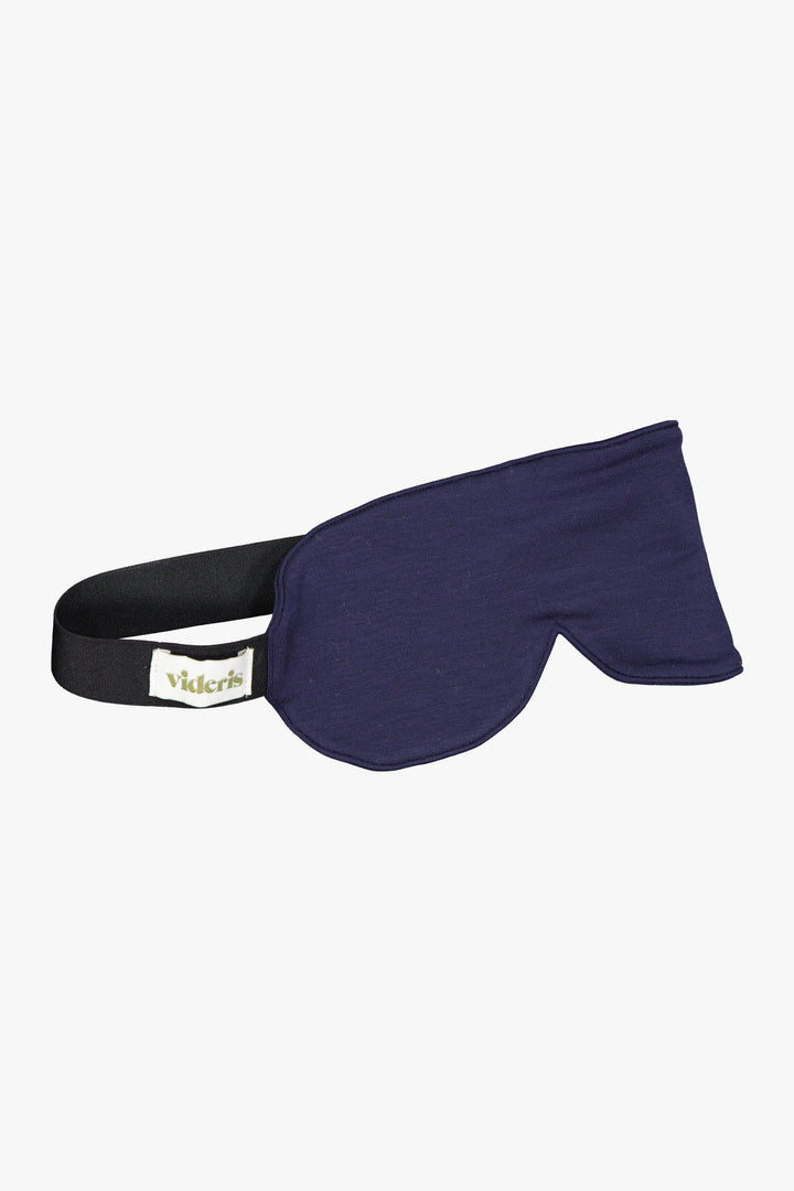 Videris Lingerie sleep mask in navy TENCEL™ with soft wide elastic band in black