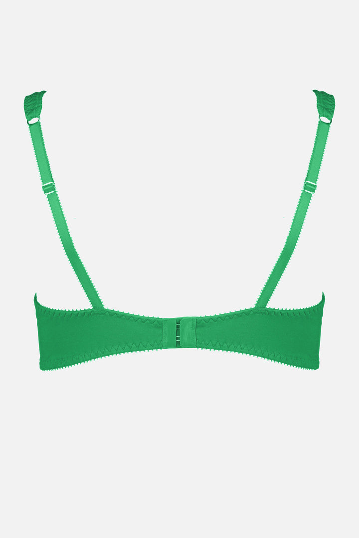 Videris Lingerie Sarah underwire free soft cup bra in green TENCEL™ features adjustable back straps and hook and eyes closure