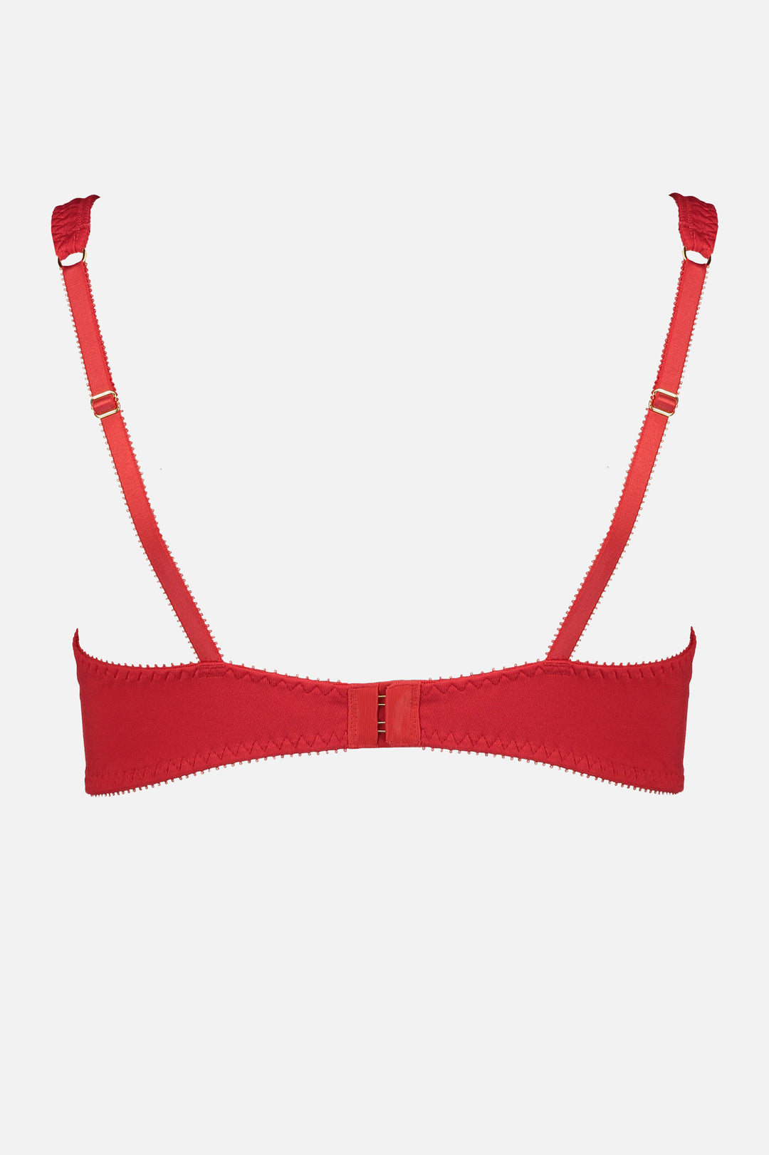 Videris Lingerie Sarah underwire free soft cup bra in red TENCEL™ features adjustable back straps and hook and eyes closure