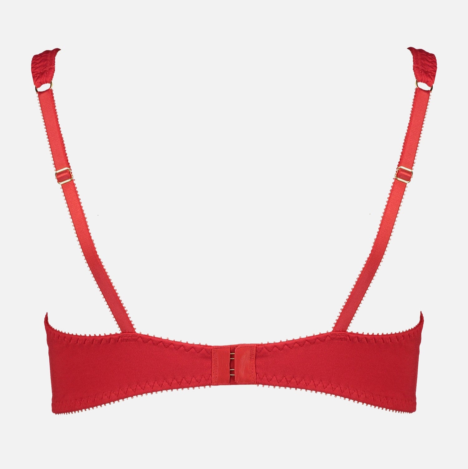 Videris Lingerie Sarah underwire free soft cup bra in red TENCEL™ features adjustable back straps and hook and eyes closure