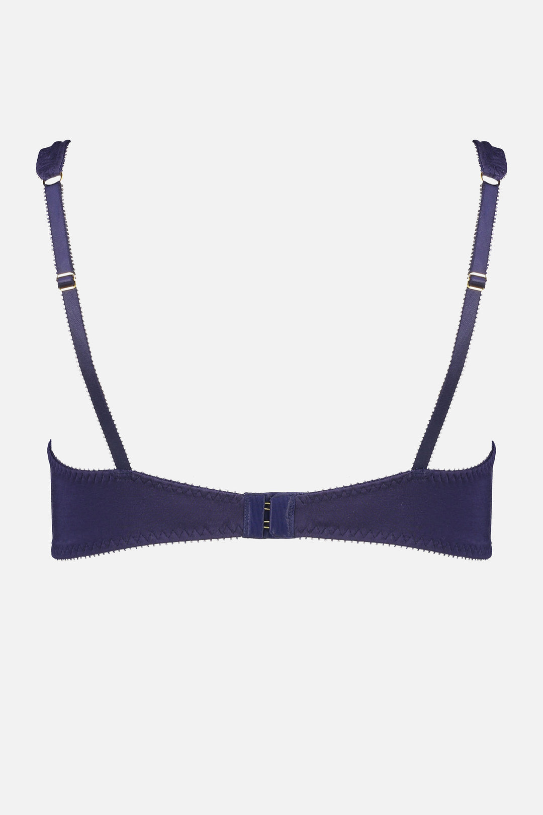 Videris Lingerie Sarah underwire free soft cup bra in navy TENCEL™ features adjustable back straps and hook and eyes closure