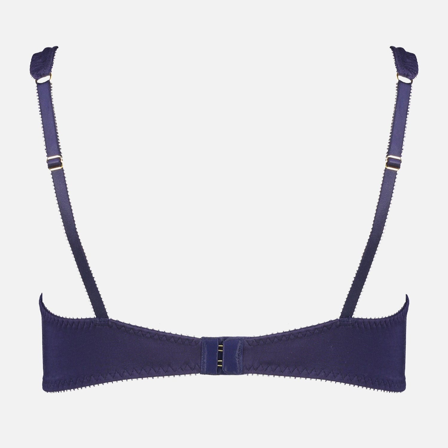 Videris Lingerie Sarah underwire free soft cup bra in navy TENCEL™ features adjustable back straps and hook and eyes closure