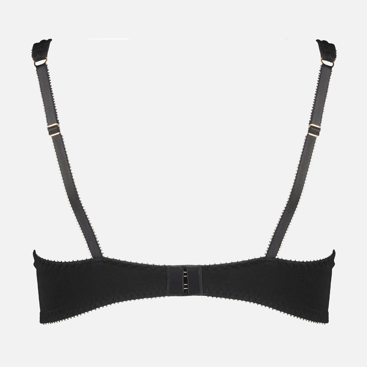 Videris Lingerie Sarah underwire free soft cup bra in black TENCEL™ features adjustable back straps and hook and eyes closure