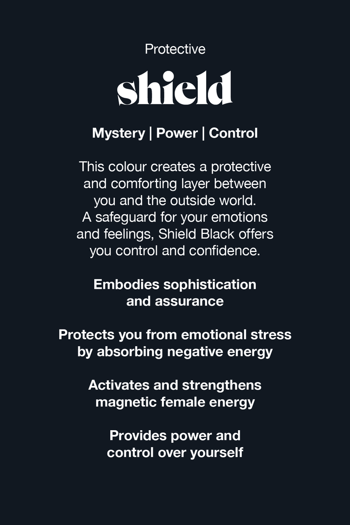 Videris Lingerie Shield Black represents protection, mystery, power and control