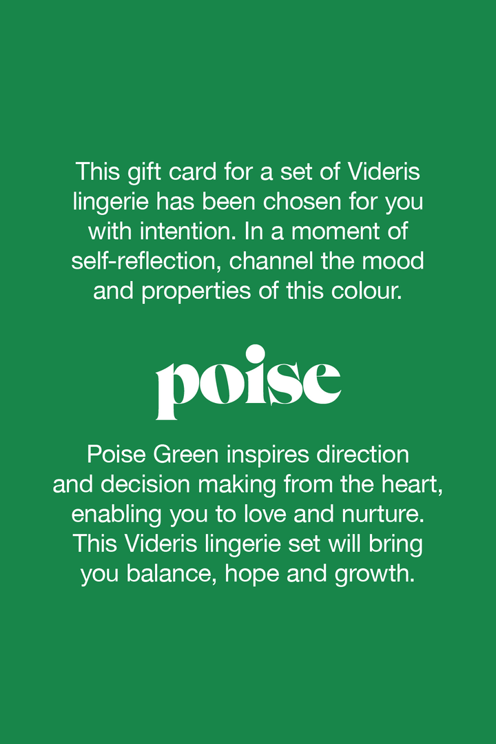 Poise green the colour of spring, growth and fertility are represented in this colour, inspiring you to move forward by a new way of thinking. Feel renewed and nurtured through the optimism of yellow and the calm of blue.