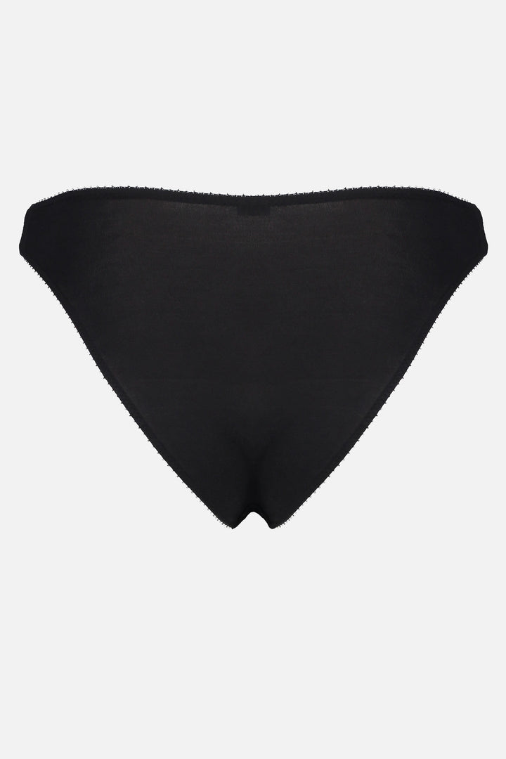 Videris Lingerie bikini knicker in black TENCEL™  mid-rise style with cheeky bottom coverage and soft elastics