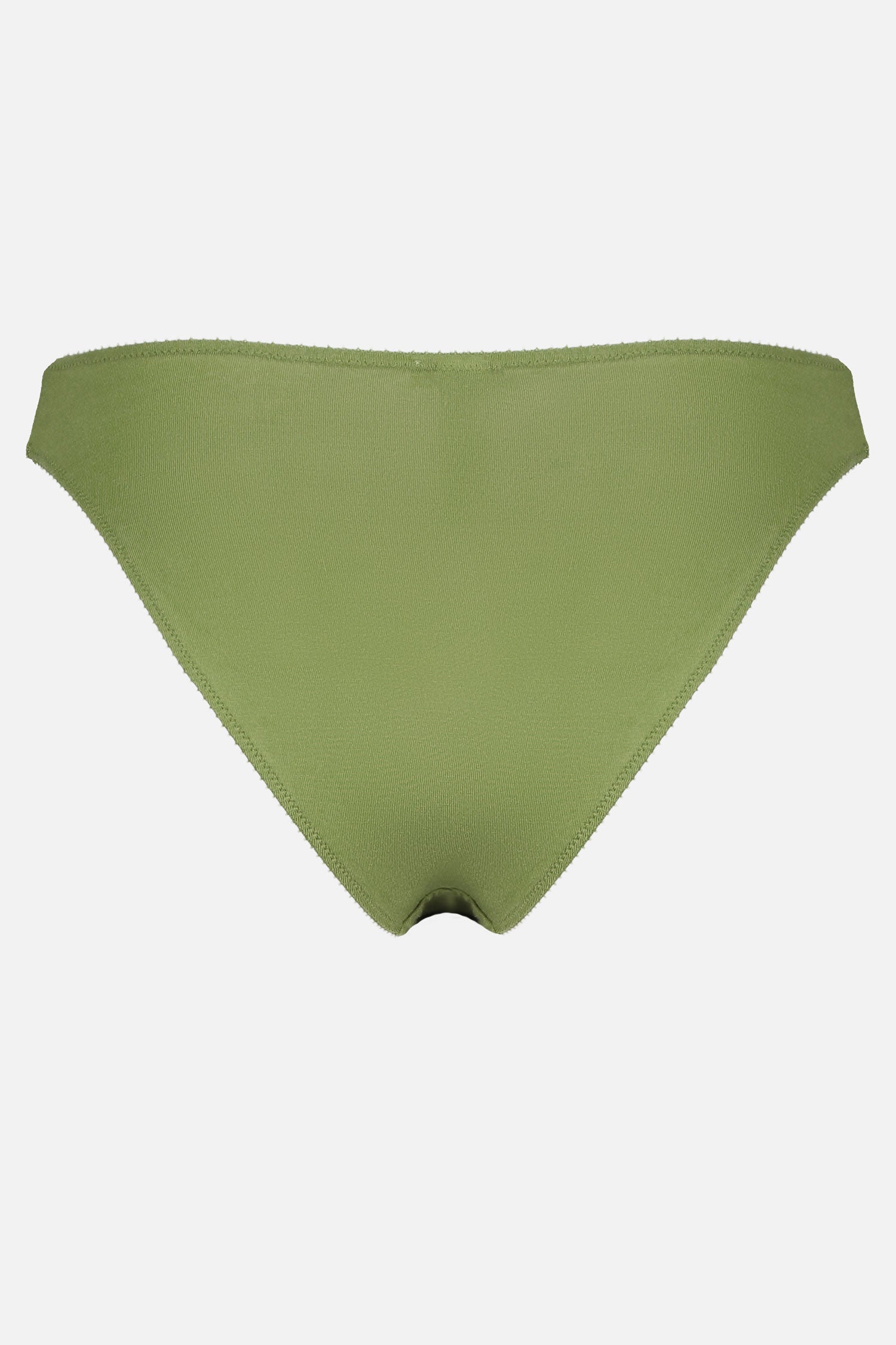 Videris Lingerie bikini knicker in olive TENCEL™  mid-rise style with cheeky bottom coverage and soft elastics