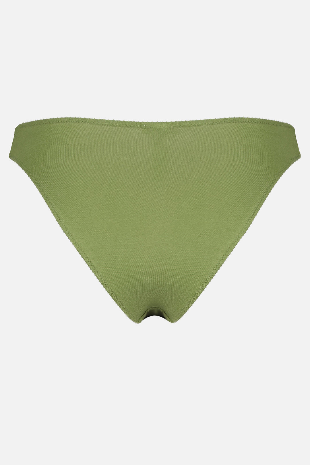 Videris Lingerie bikini knicker in olive TENCEL™  mid-rise style with cheeky bottom coverage and soft elastics