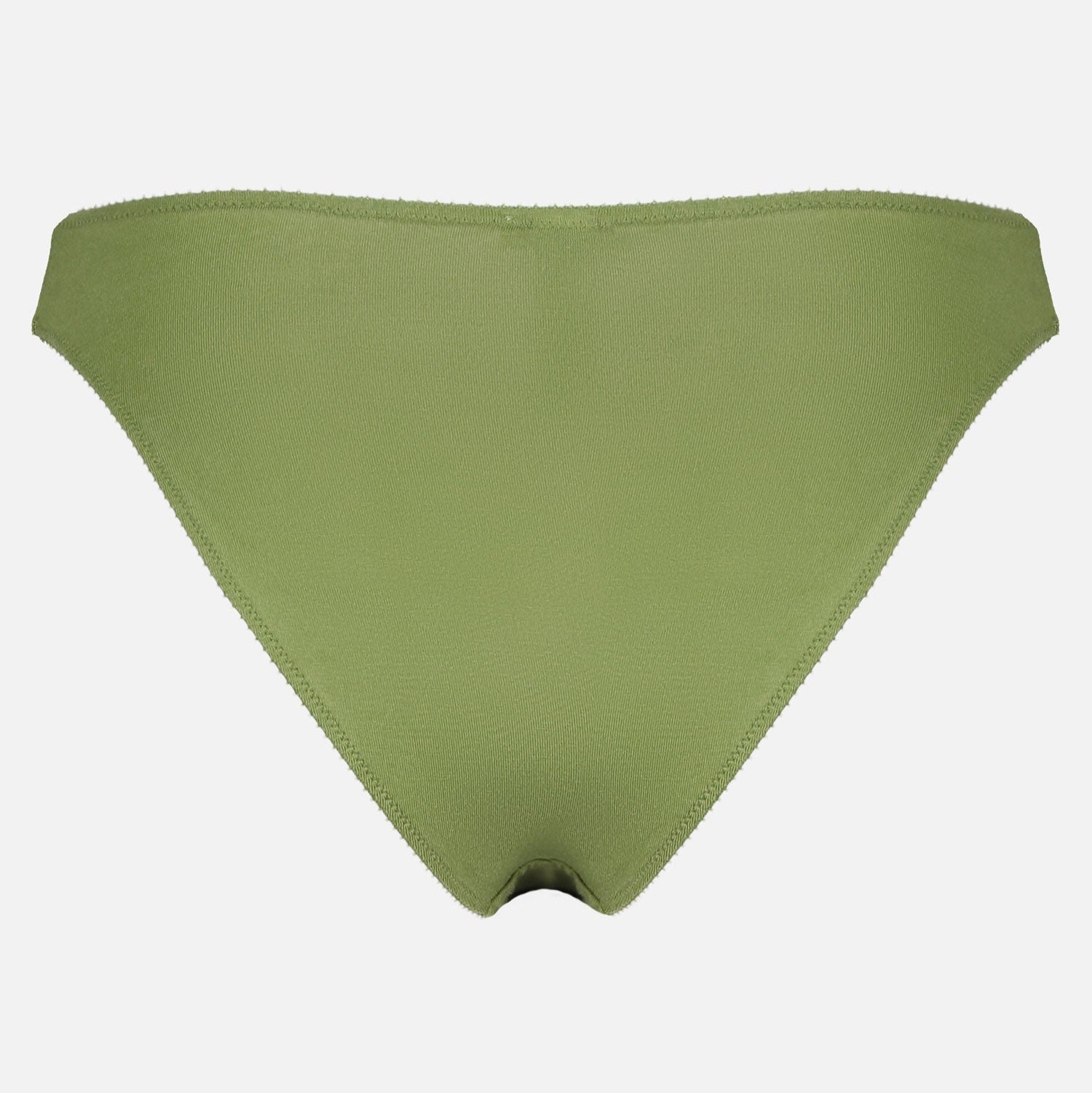 Videris Lingerie bikini knicker in olive TENCEL™  mid-rise style with cheeky bottom coverage and soft elastics