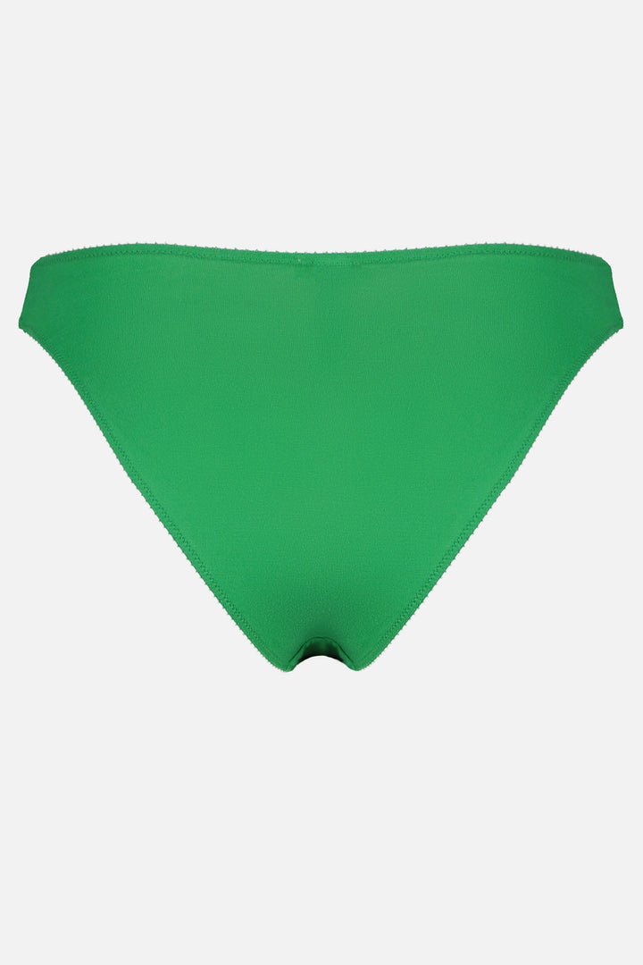 Videris Lingerie bikini knicker in poise green TENCEL™  mid-rise style with cheeky bottom coverage and soft elastics