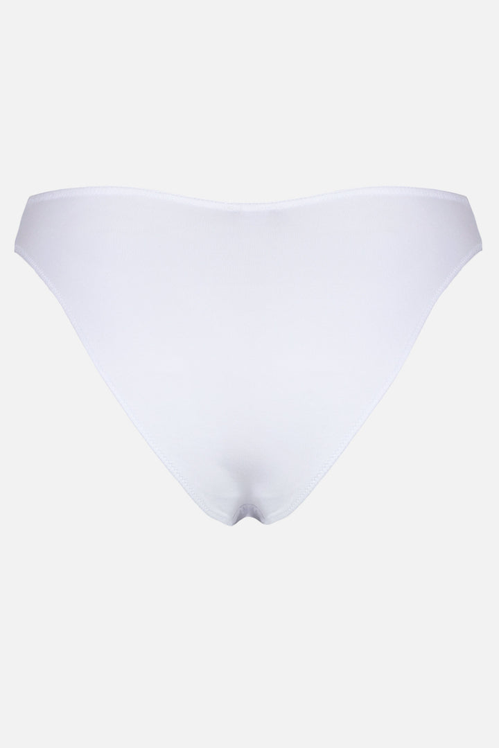 Videris Lingerie bikini knicker in white TENCEL™ mid-rise style with cheeky bottom coverage and soft elastics