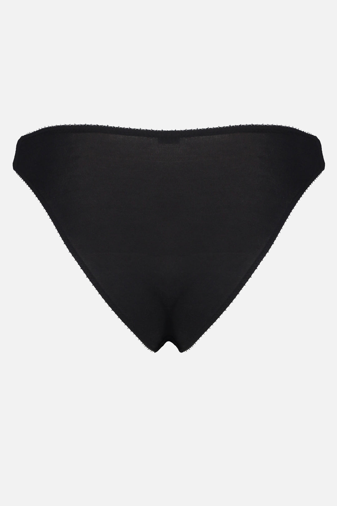 Videris Lingerie bikini knicker in black blossom embroidered TENCEL™  mid-rise style with a flattering legline