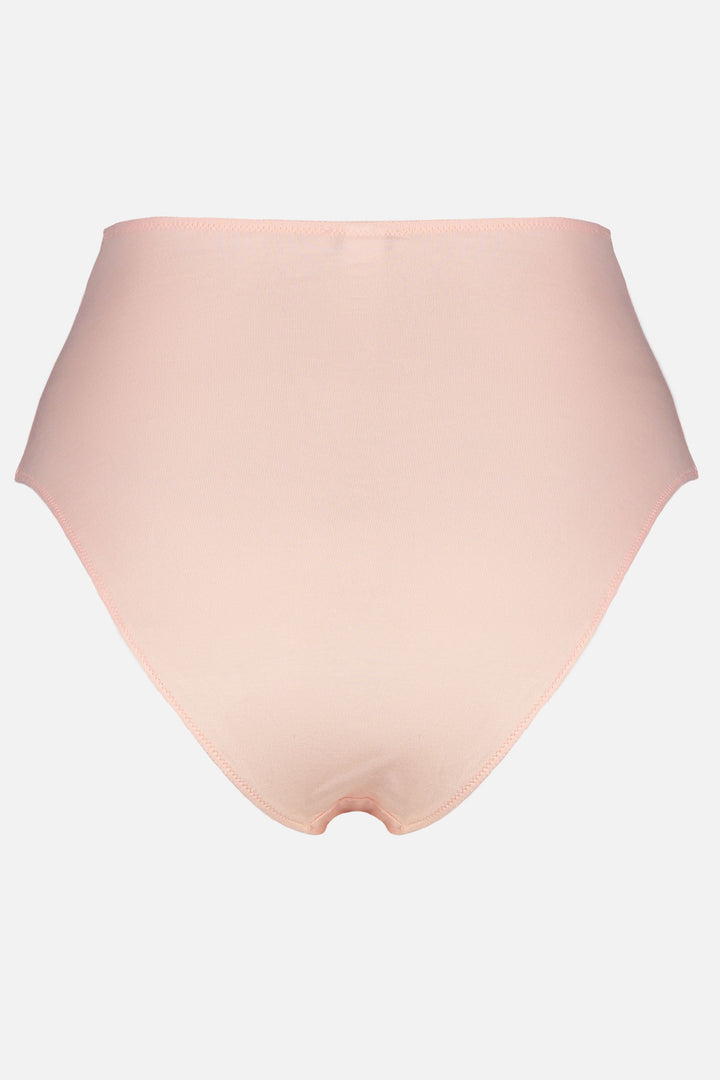 Videris Lingerie high waist knicker in pale pink TENCEL™ with soft elastics and flattering legline curving over the hip