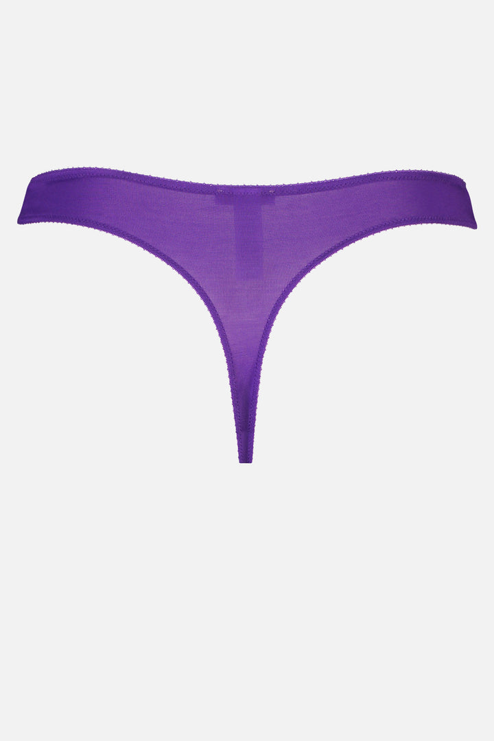 Videris Lingerie thong in purple TENCEL™ a comfortable flattering wide g string back with soft elastics