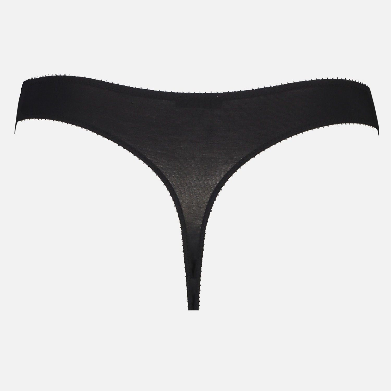 Videris Lingerie thong in black TENCEL™ a comfortable flattering wide g string back with soft elastics