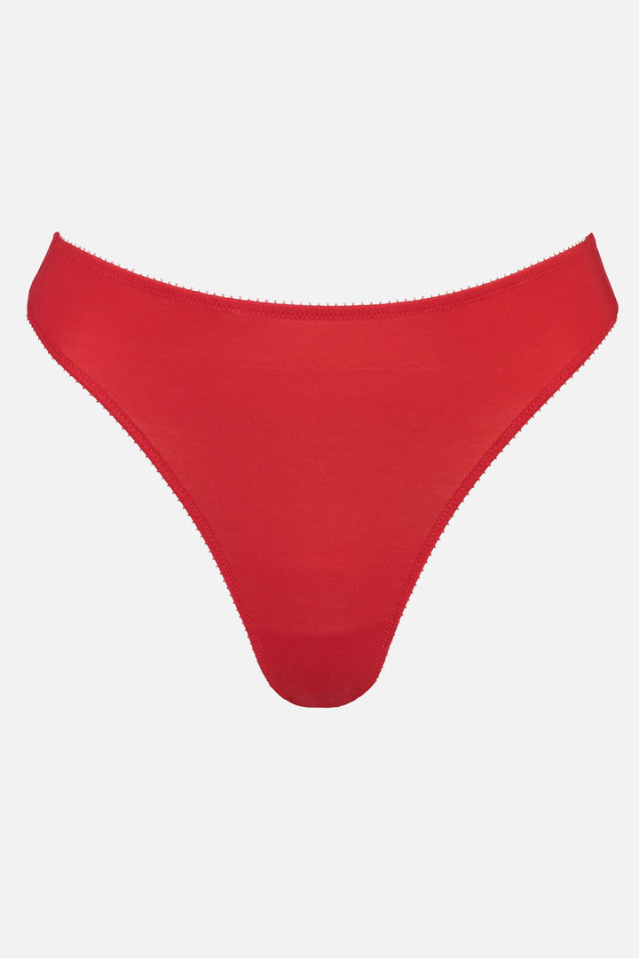 Videris Lingerie thong in red TENCEL™ a comfortable mid-rise style cut to follow the natural curve of your hips