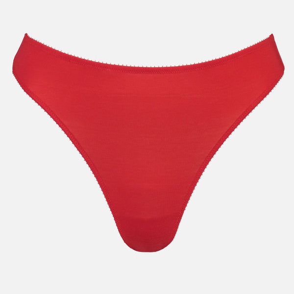 Videris Lingerie thong in red TENCEL™ a comfortable mid-rise style cut to follow the natural curve of your hips