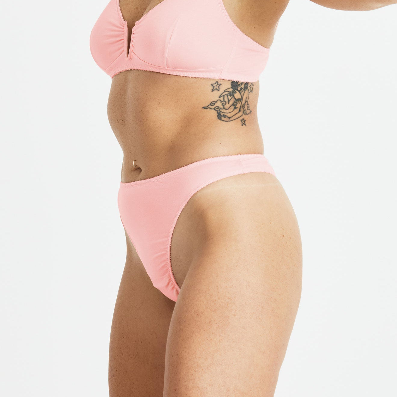 Videris Lingerie thong in rosy pink TENCEL™ a comfortable mid-rise style that elongates the legs