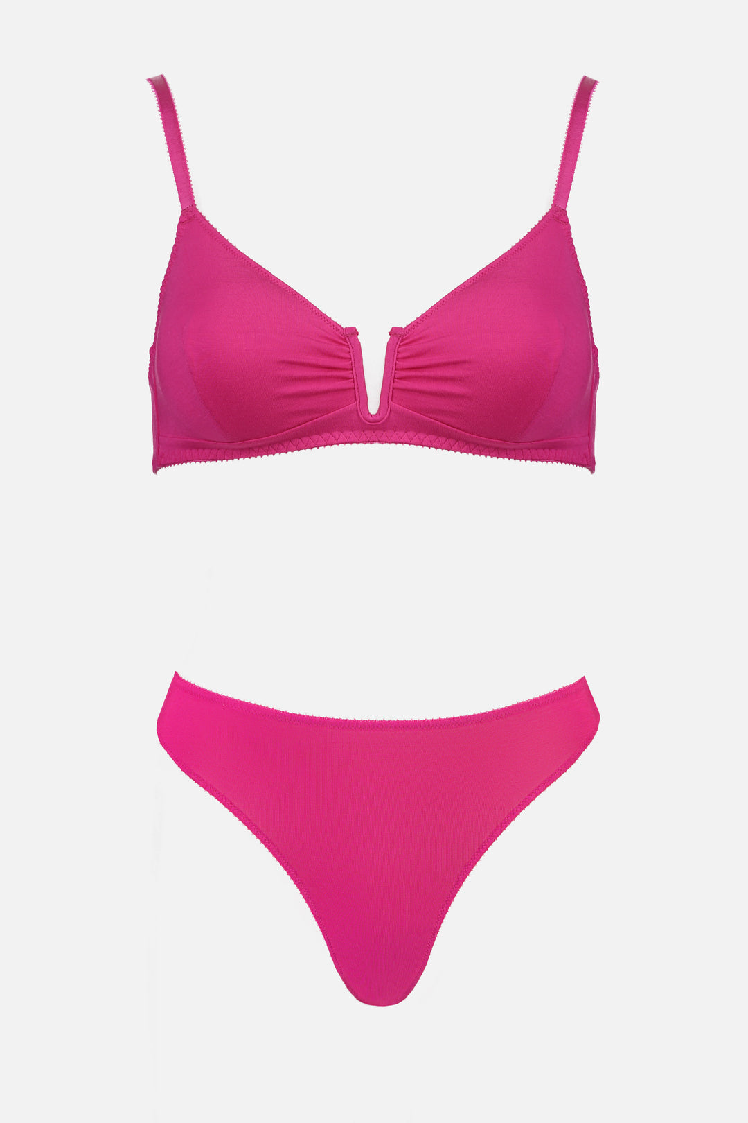 Videris lingerie. This hot pink lingerie set is in a magenta, cerise colour. Made from TENCEL™. Our fabric is luxurious, sustainable & oeko tex certified. Ultra comfortable. Hot Pink